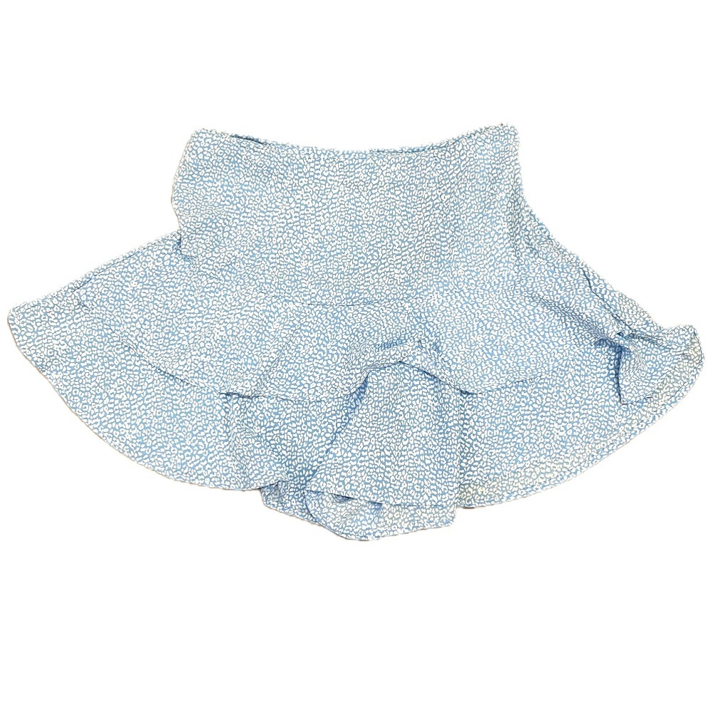 Zara Women’s Animal Print Light Blue Ruffled Mini Skirt with Shorts size S